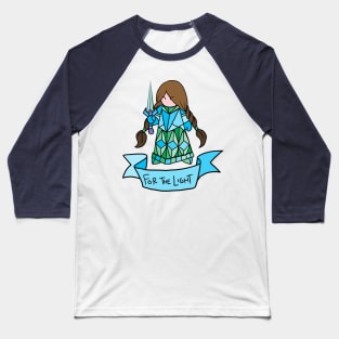 Brunette Paladin - For the Light Baseball T-Shirt